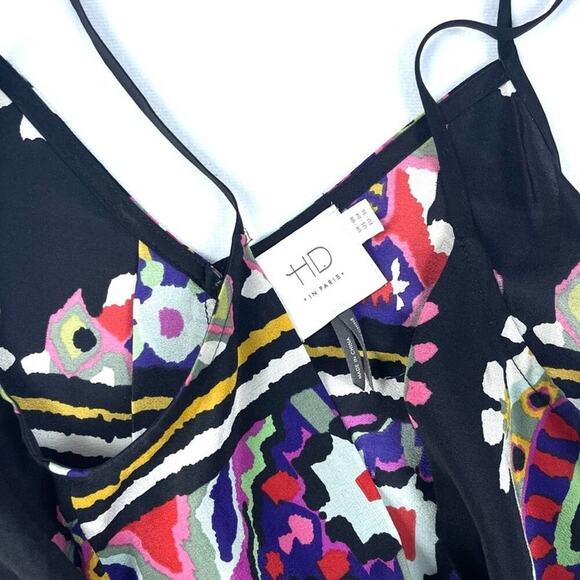 HD In Paris Paisley Asymmetrical Silk Tank Top - Picture 4 of 5